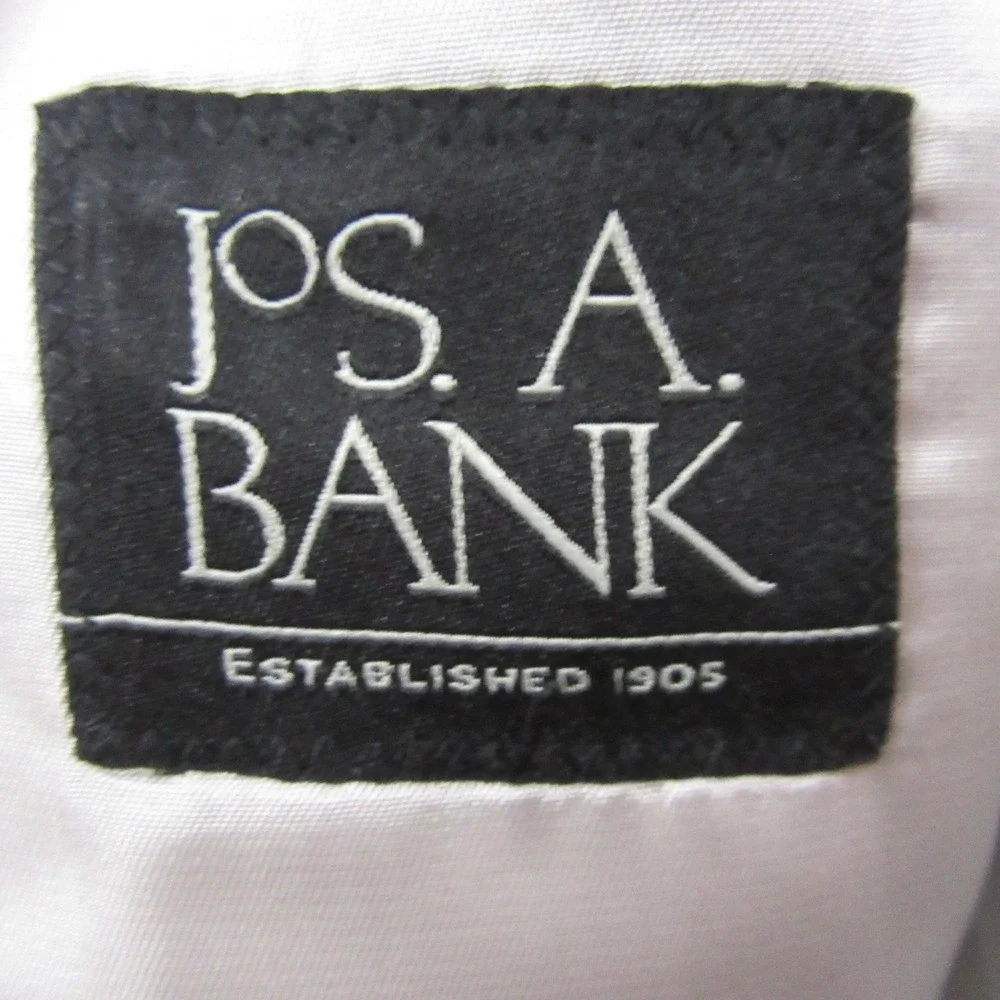Jos A Bank Mens Sport Coat 43L Tan Windowpane‎ Check Linen Cotton Blazer